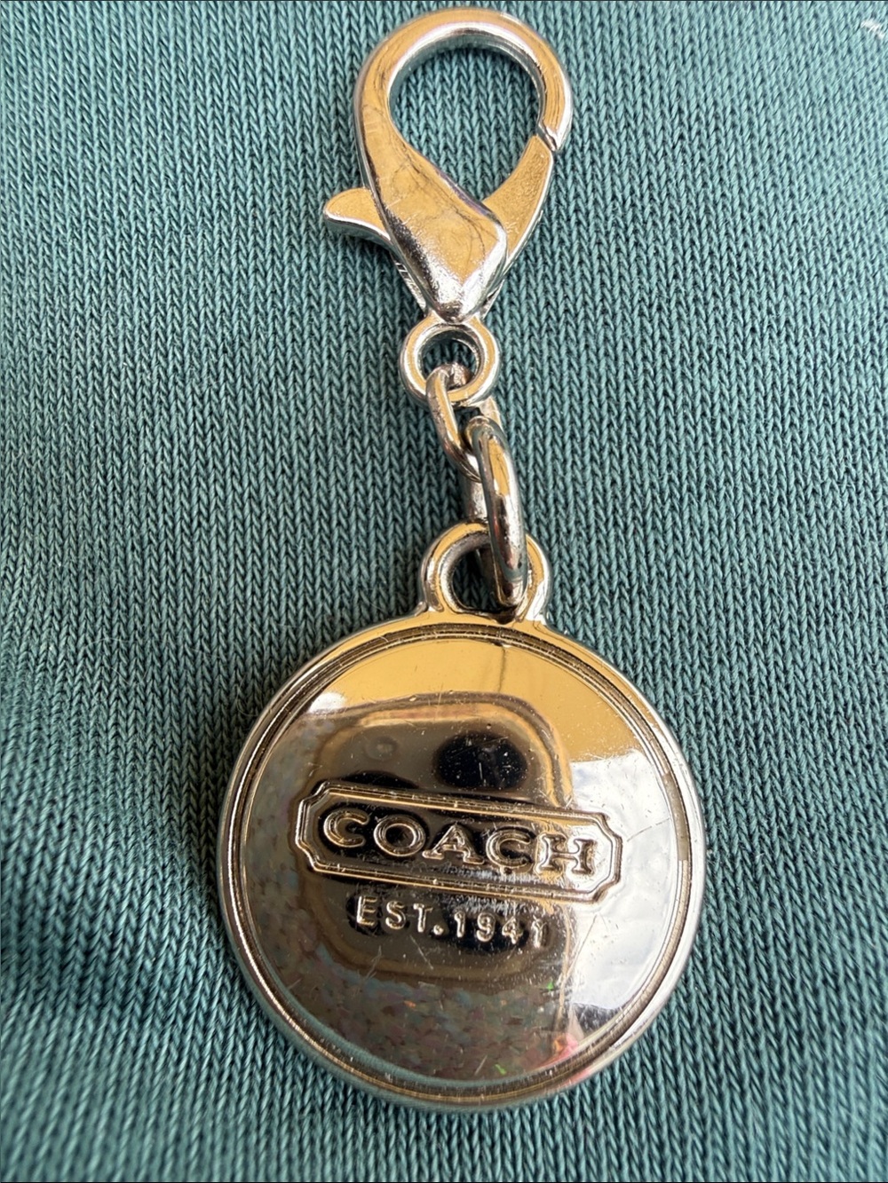 Coach Silver Round Logo Bag Charm